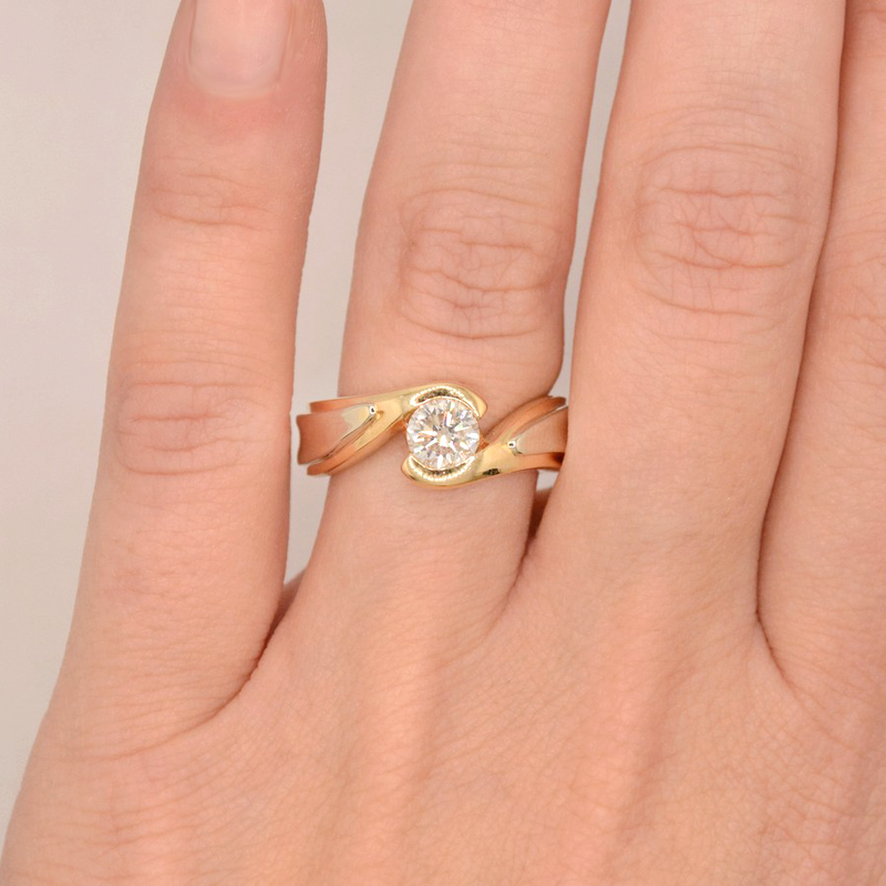 Half-Bezel Diamond Ring