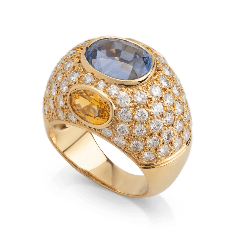 Yellow Gold Sapphire & Diamond Ring