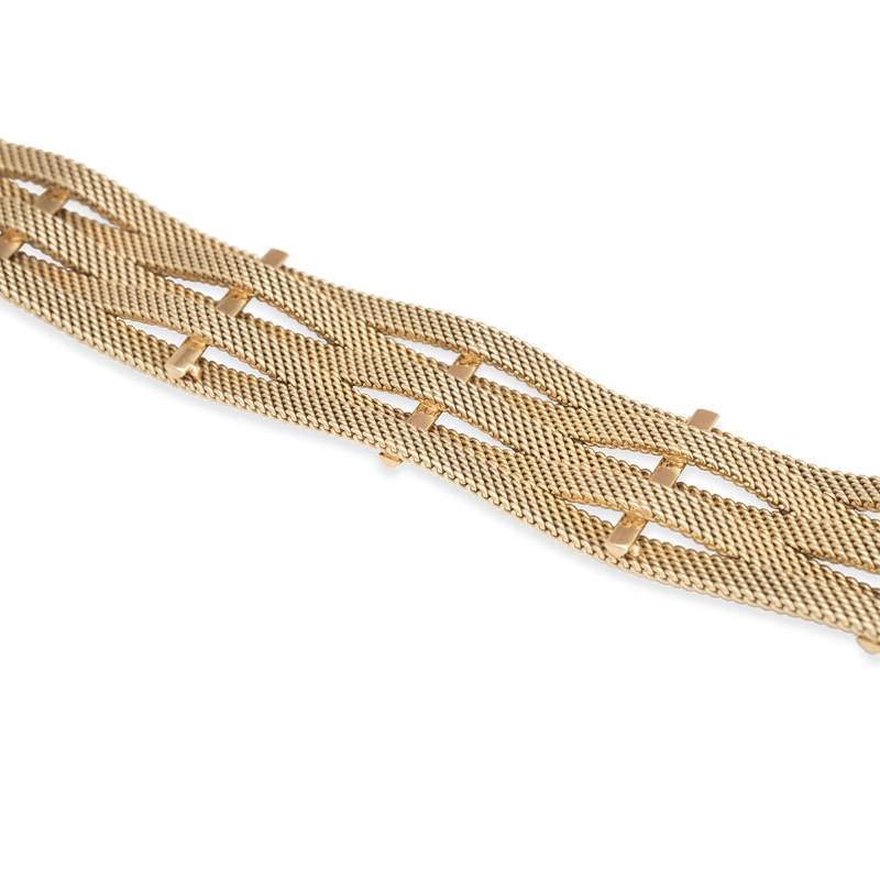 Yellow Gold Five Strand Wave Bracelet