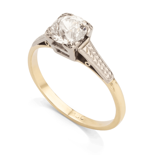 Yellow White Gold Diamond Ring