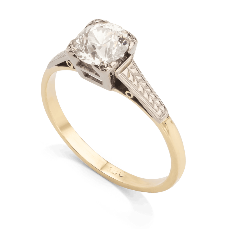Yellow White Gold Diamond Ring