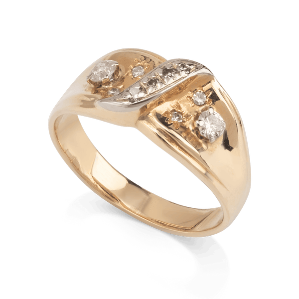 Yellow White Gold Diamond Ring