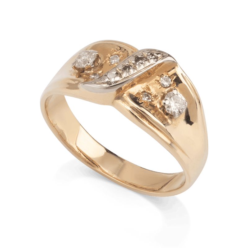 Yellow White Gold Diamond Ring
