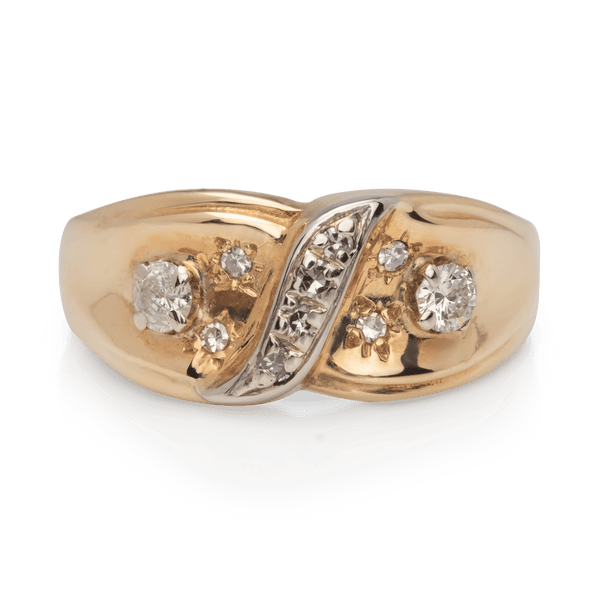 Yellow White Gold Diamond Ring