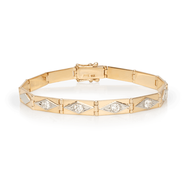 Yellow White Gold Diamond Bracelet
