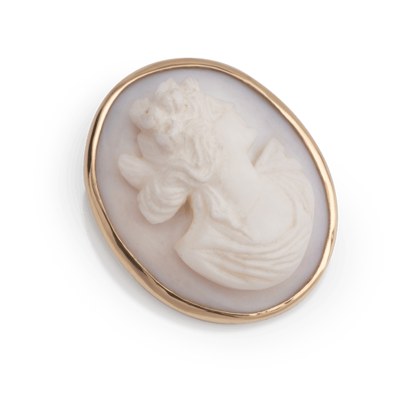 Yellow Gold Cameo Brooch Pendent