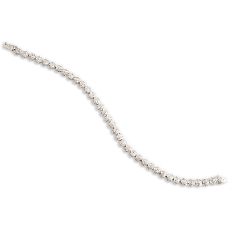 White Gold Diamond Beaded Bracelet