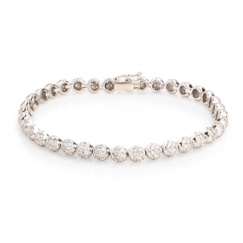 White Gold Diamond Beaded Bracelet
