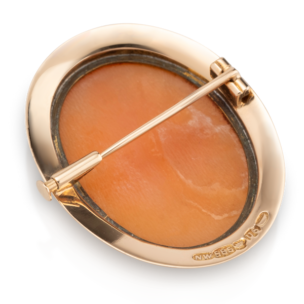Yellow Gold Oval Cameo Brooch