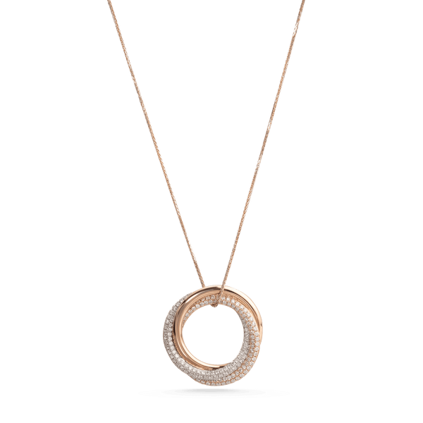 Tri Colour Cluster Diamond Pendent