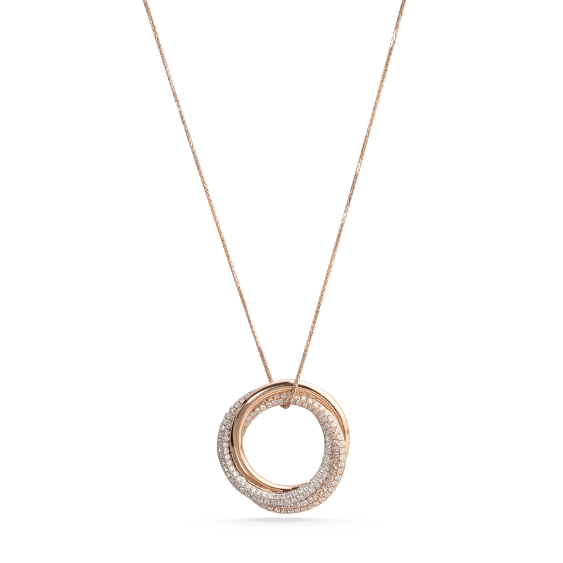 Tri Colour Cluster Diamond Pendent