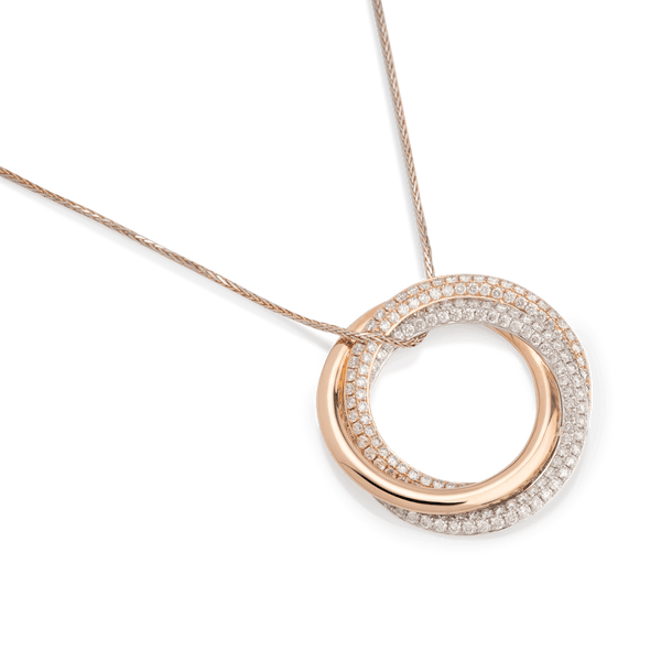 Tri Colour Cluster Diamond Pendent