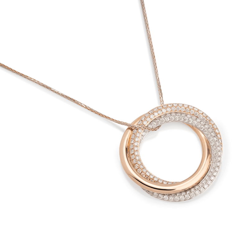 Tri Colour Cluster Diamond Pendent