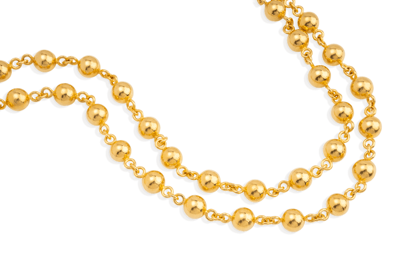 Yellow Gold Ball Link Necklace
