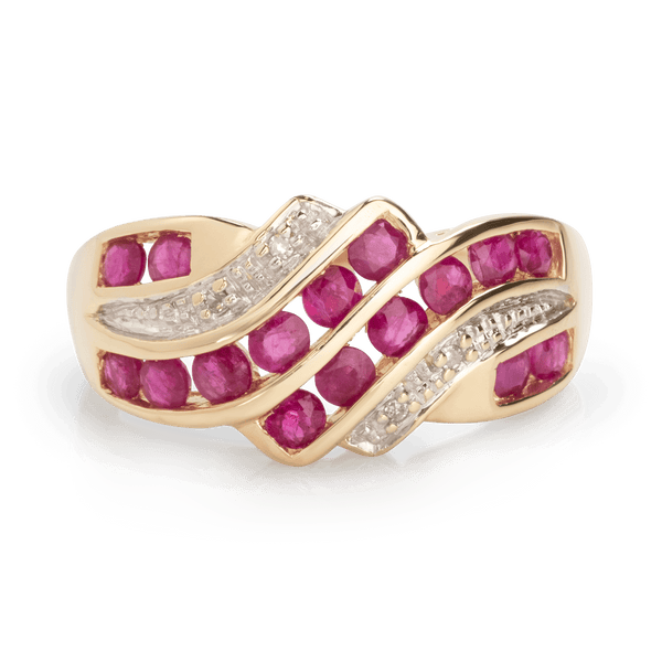 Yellow White Gold Ruby Ring