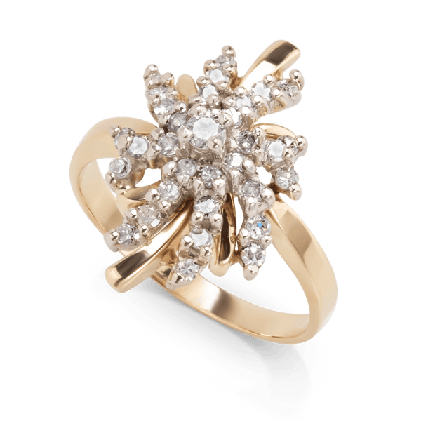 Yellow White Gold Diamond Ring