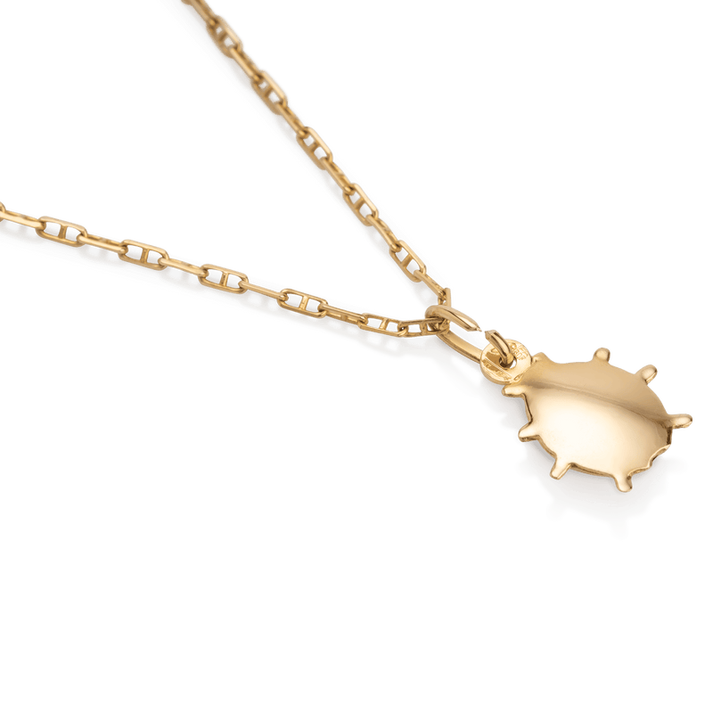 Yellow Gold Enamel Ladybug Pendent