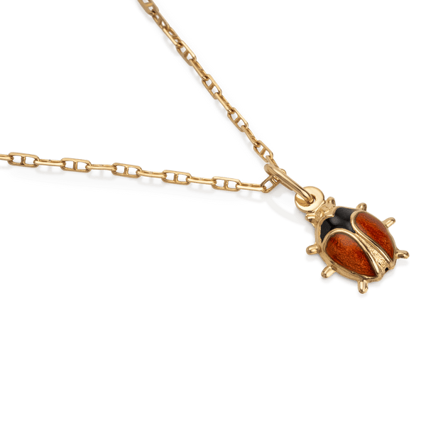 Yellow Gold Enamel Ladybug Pendent