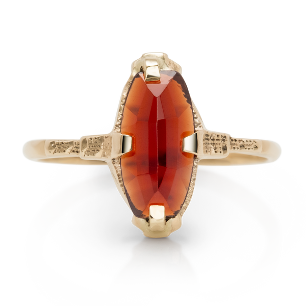 Yellow Gold Vintage Garnet Ring