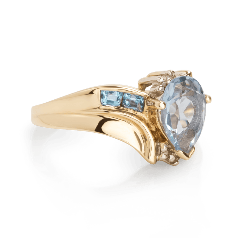 Yellow White Gold Topaz Ring