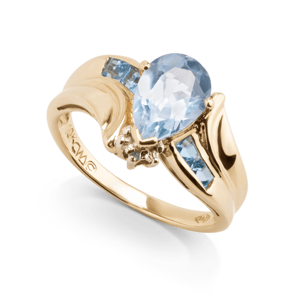 Yellow White Gold Topaz Ring