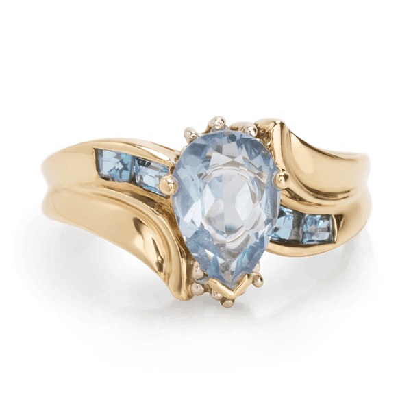 Yellow White Gold Topaz Ring