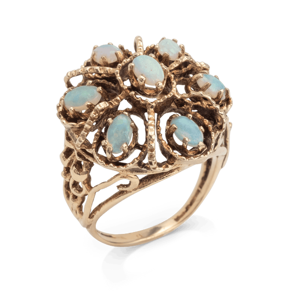 Yellow Gold Oval Opal Ring