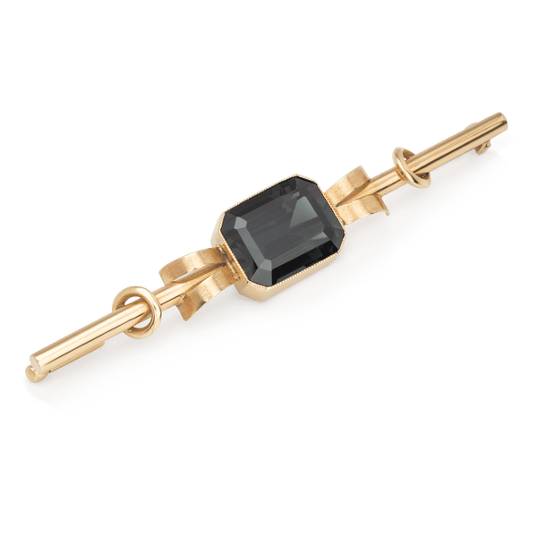 Yellow & Rose Gold Green Stone Brooch