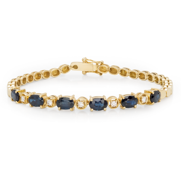 Yellow Gold Sapphire & Diamond Bracelet