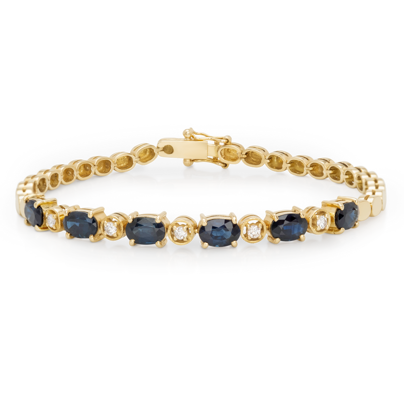 Yellow Gold Sapphire & Diamond Bracelet