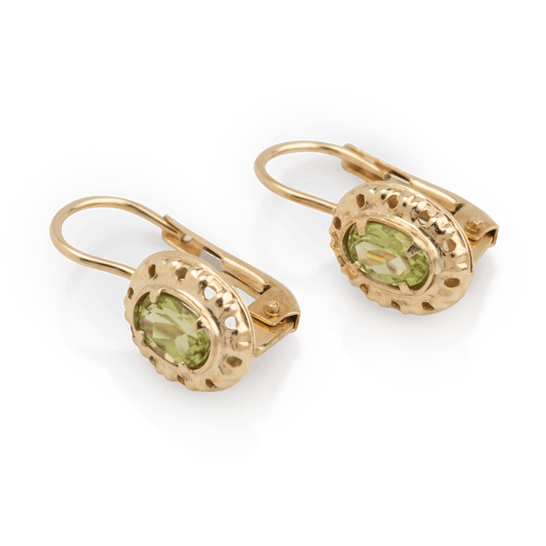 Yellow Gold Peridot Earrings