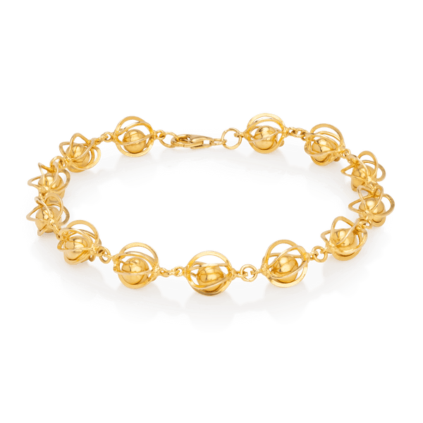 Yellow Gold Fancy Ball Link Bracelet