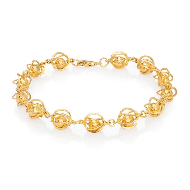 Yellow Gold Fancy Ball Link Bracelet