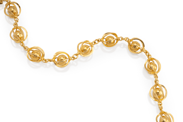 Yellow Gold Fancy Ball Link Bracelet