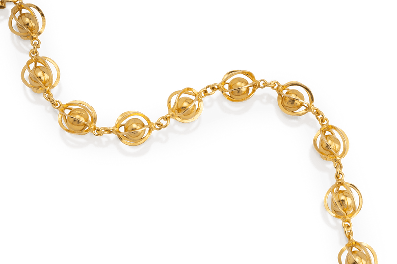 Yellow Gold Fancy Ball Link Bracelet
