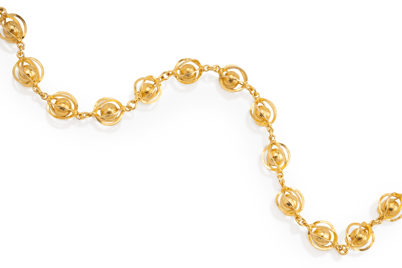 Yellow Gold Fancy Ball Link Bracelet