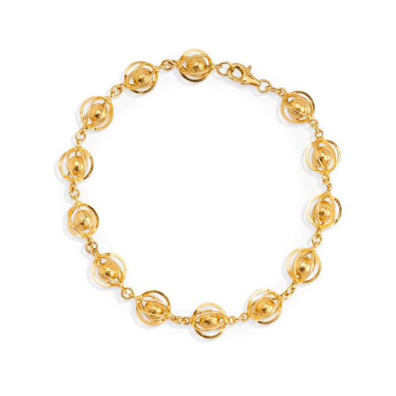 Yellow Gold Fancy Ball Link Bracelet