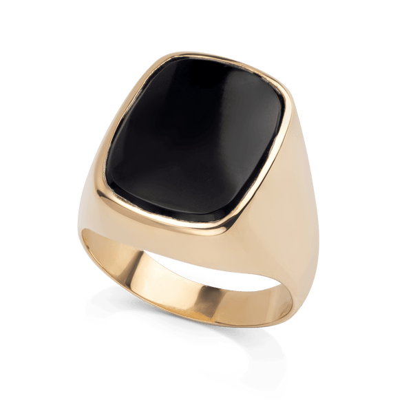 Yellow Gold Onyx Ring