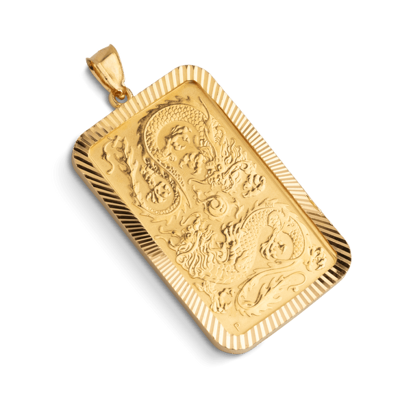Yellow Gold 2020 Australian $100 Dragon Wafer Pendent