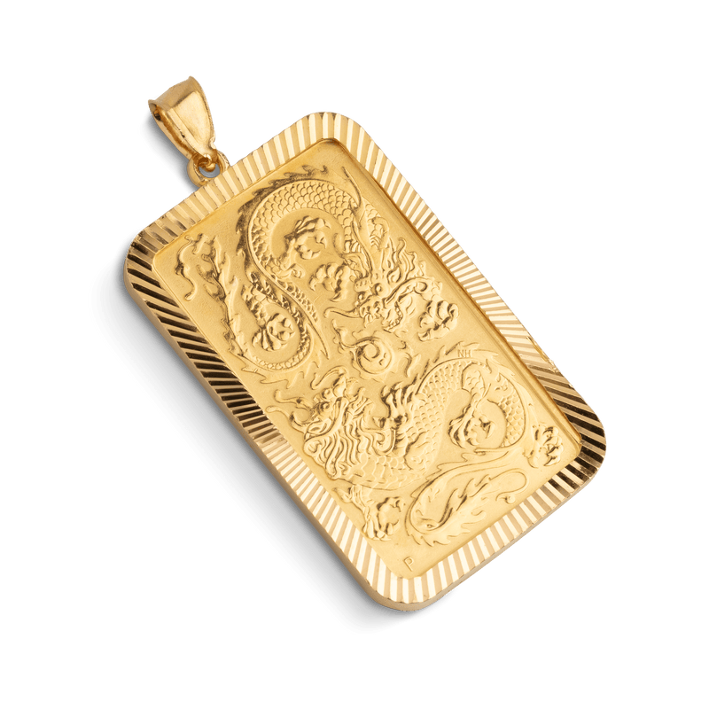 Yellow Gold 2020 Australian $100 Dragon Wafer Pendent