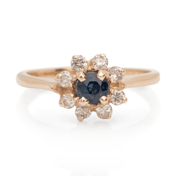 Yellow Gold Sapphire & Diamonds Ring