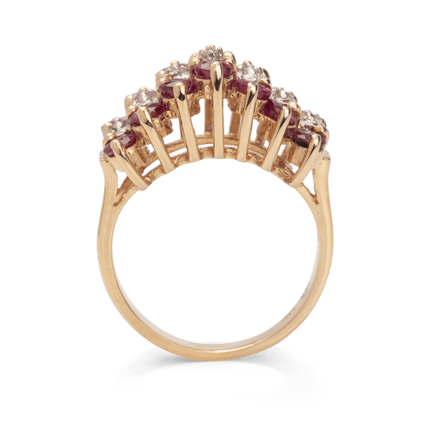 Yellow White Gold Diamond & Ruby Ring