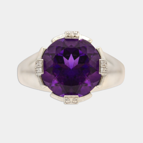 Amethyst & Diamond Ring