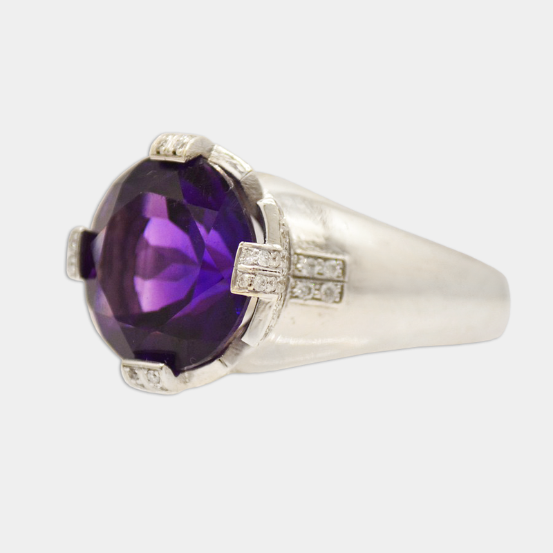 Amethyst & Diamond Ring