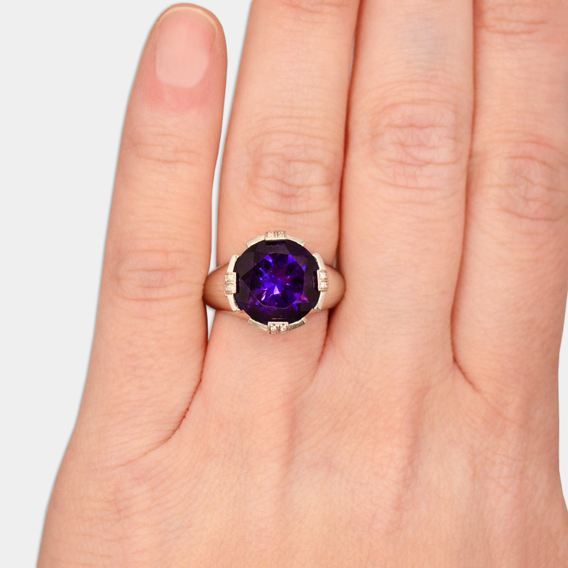 Amethyst & Diamond Ring