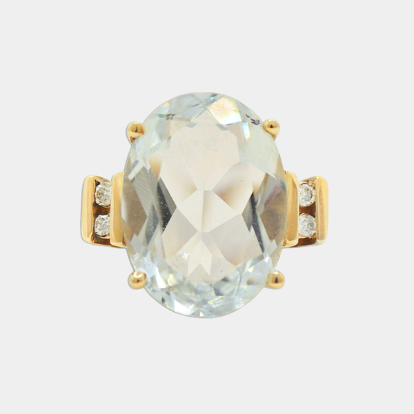 Aquamarine & Diamond Ring