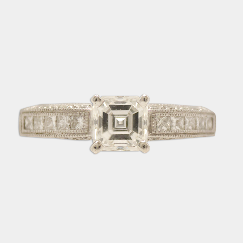 Asscher Cut Diamond Ring