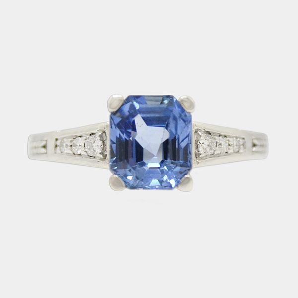Blue Sapphire & Diamond Ring