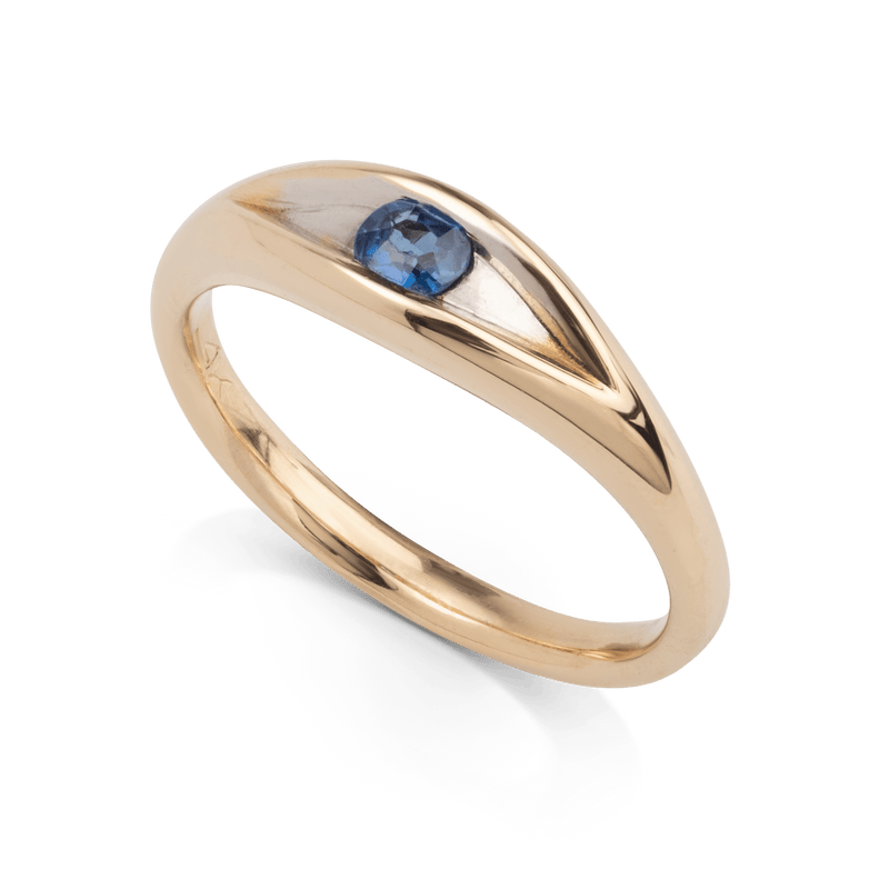 Yellow Gold Evil Eye Sapphire Ring