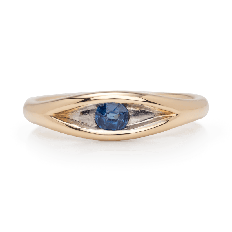Yellow Gold Evil Eye Sapphire Ring
